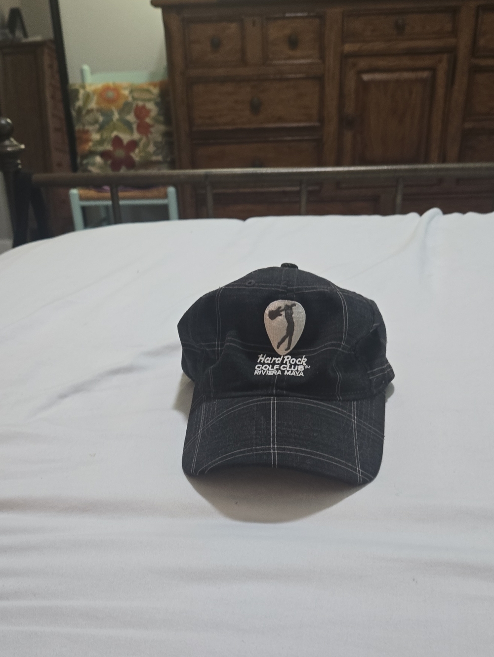 Legendary Whitetails Black Plaid Golf Cap with Embroidered Patch